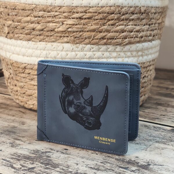 Portefeuille Rhinocéros en cuir PU gravé laser - DECOMOVE