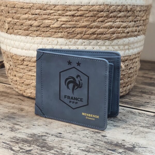 Portefeuille Fédération Française de Football ( FFF ) en cuir PU gravé laser - DECOMOVE