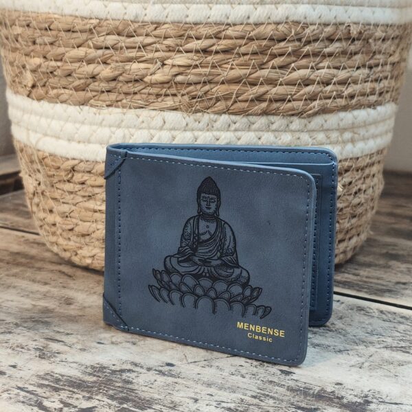 Portefeuille Bouddha en cuir PU gravé laser - DECOMOVE
