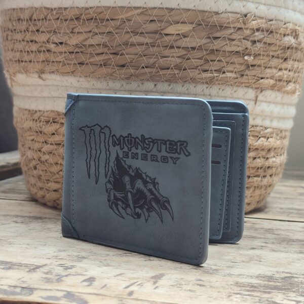 Portefeuille Monster ENERGY en cuir PU gravé laser - DECOMOVE