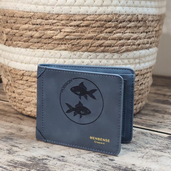 Portefeuille Signe Poisson en cuir PU gravé laser - DECOMOVE