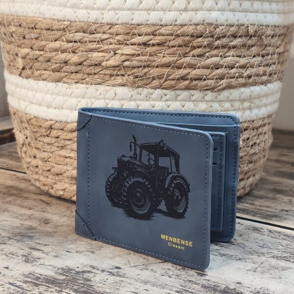 Portefeuille Tracteur 2 en cuir PU gravé laser - DECOMOVE