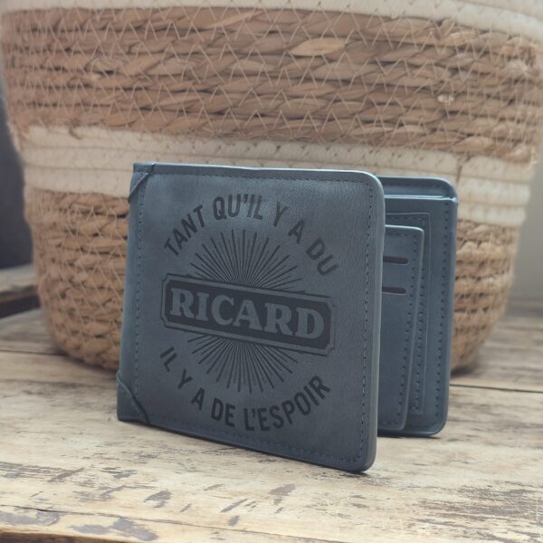 Portefeuille RICARD éspoir humour en cuir PU gravé laser - DECOMOVE