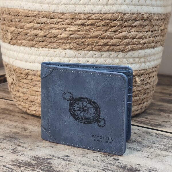 Portefeuille Boussolle en cuir PU gravé laser - DECOMOVE