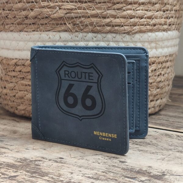 Portefeuille Route 66 en cuir PU gravé laser - DECOMOVE